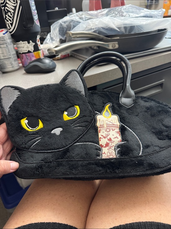 Loungefly Handbags - Loungefly Black Plush Cat Tote 
Hocus Pocus